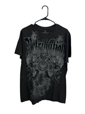 CJ Black Large Mens Retribution Graphic T-Shirt Gothic Skull Cross Grungecore
